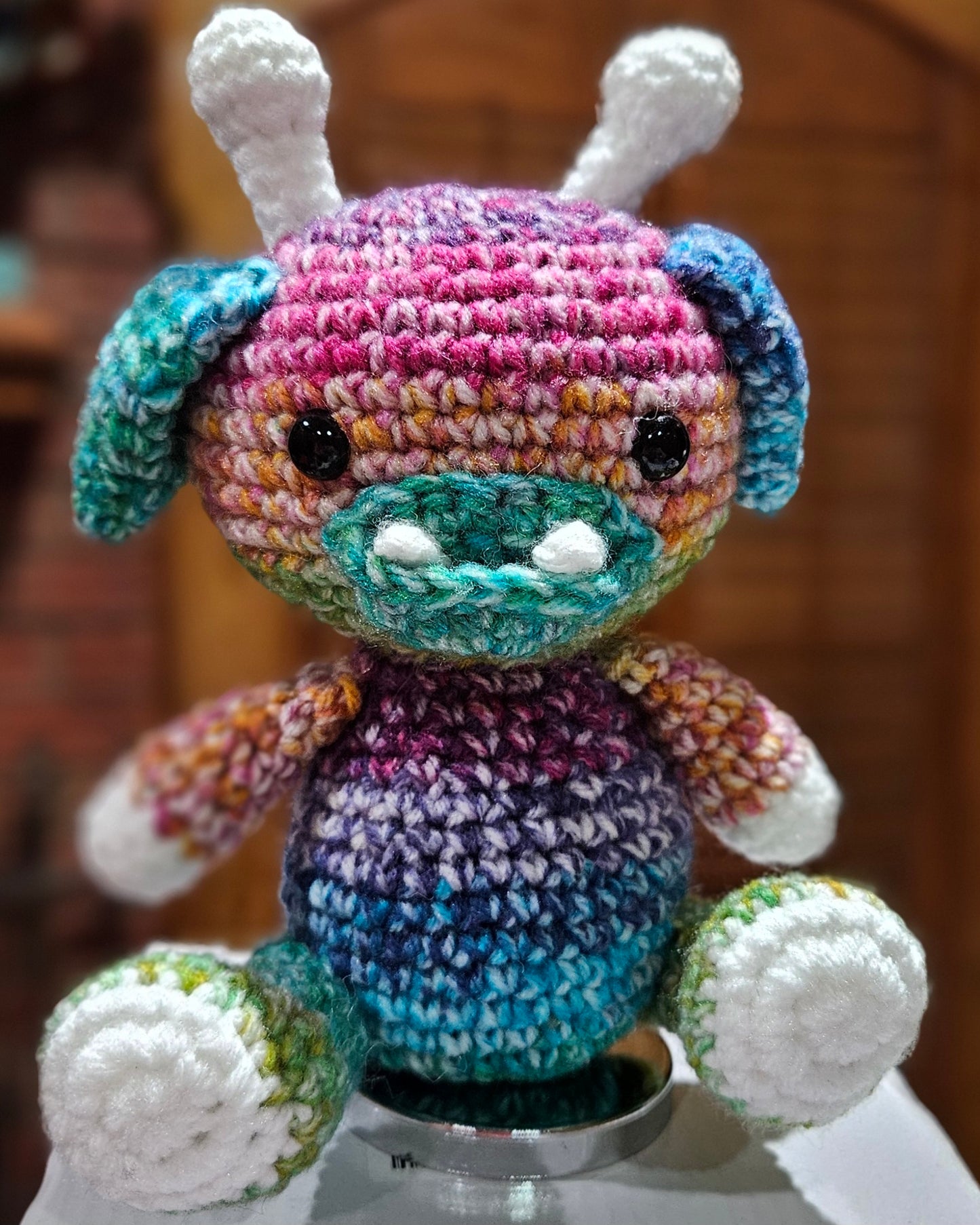 Colorful Crochet Alien Monster Plushie - Unique, Kooky, Oddball Stuffed Creature