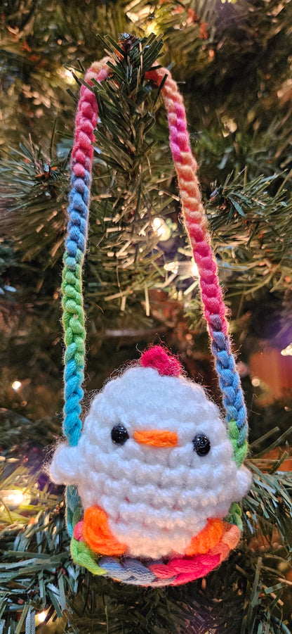 Crochet Swinging Critters - Handmade Mini Animals on Swings - Cute & Whimsical Hanging Decor