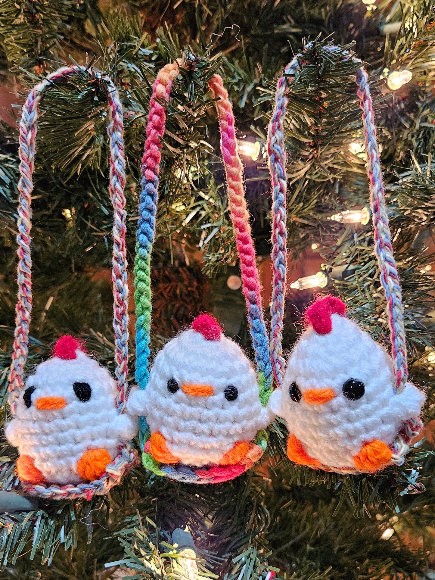 Crochet Swinging Critters - Handmade Mini Animals on Swings - Cute & Whimsical Hanging Decor