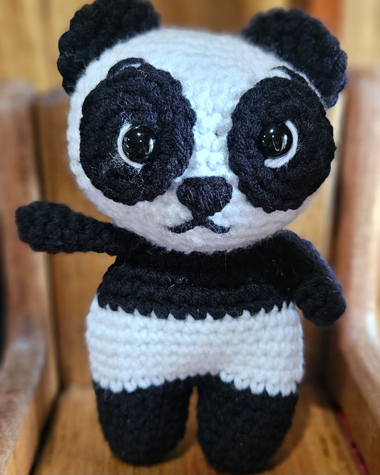 Handmade Crochet Panda Plushie – Cuddly Black & White Bear with Sweet Personality