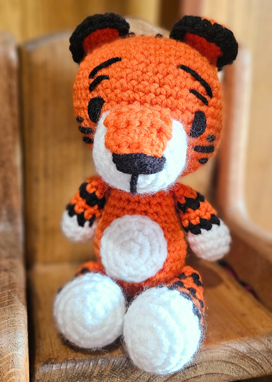 Cuddly Tiger Plushie - Jungle Cat Handmade Amigurumi Stuffed Animal