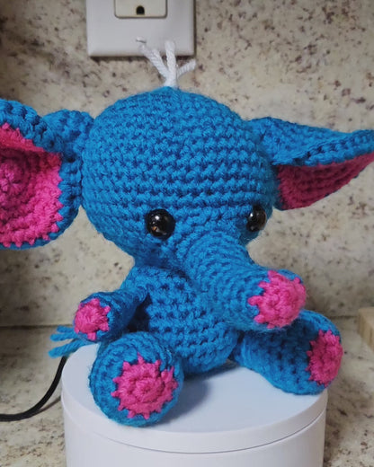 Handmade Crochet Elephant Plushie - Cute Safari Stuffed Animal Toy