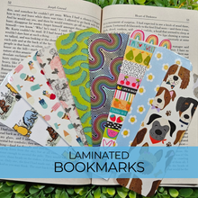 Load image into Gallery viewer, Handmade Laminated Bookmarks – Cute and Quirky Bookmarks for Readers, Gifts for Book Lovers, Unique Gifts, Literary Gifts, Bookish Things and Accessories
