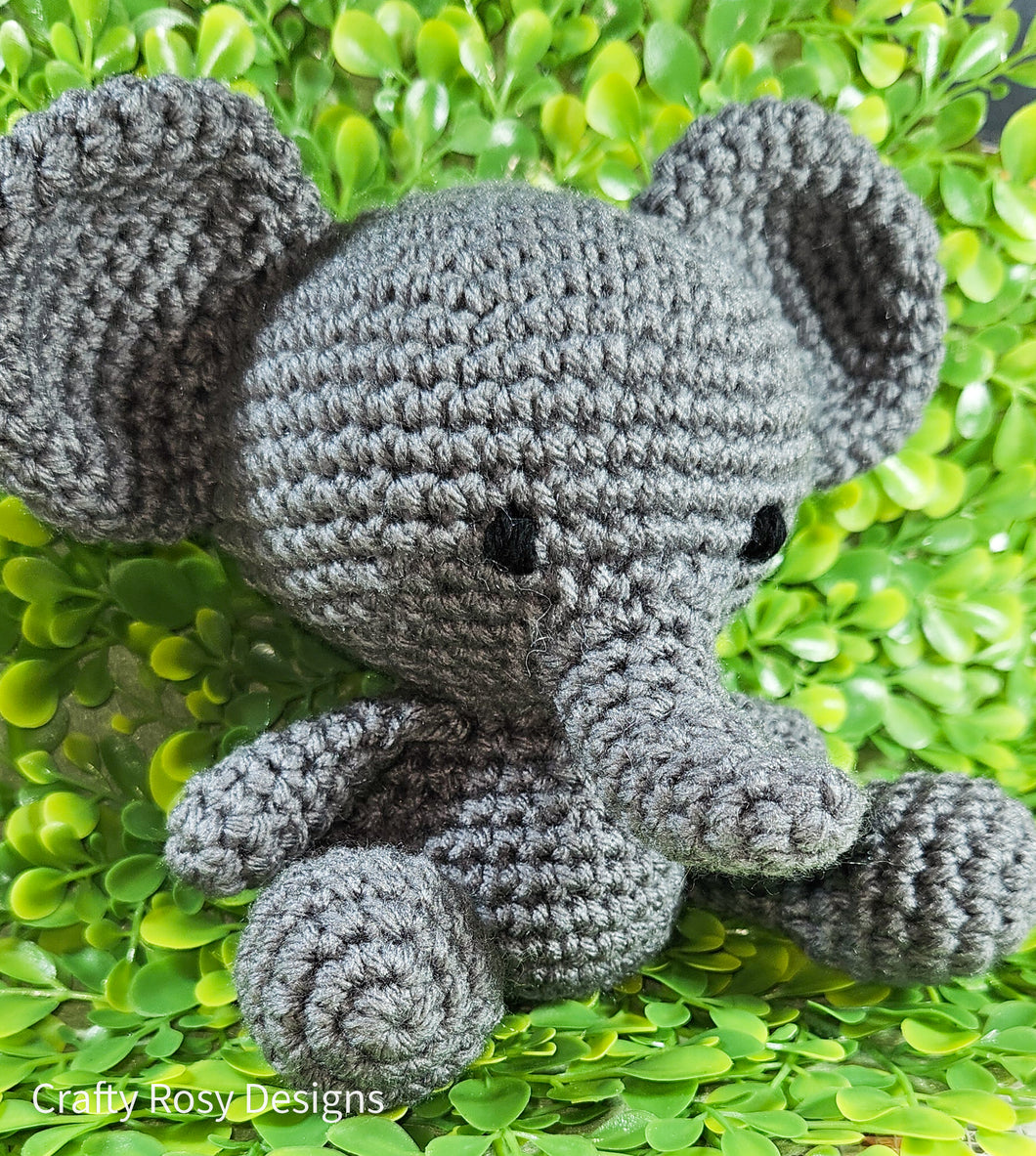 Handmade Crochet Elephant Plushie - Cute Safari Stuffed Animal Toy