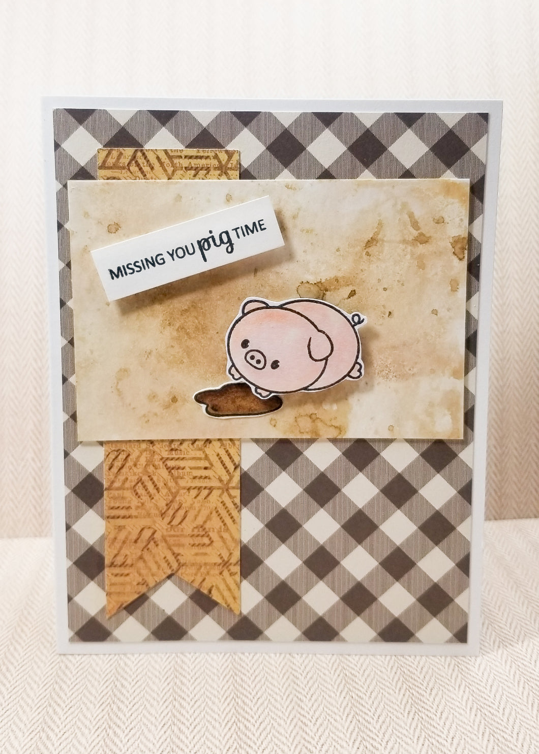 Missing You Pig Time Card