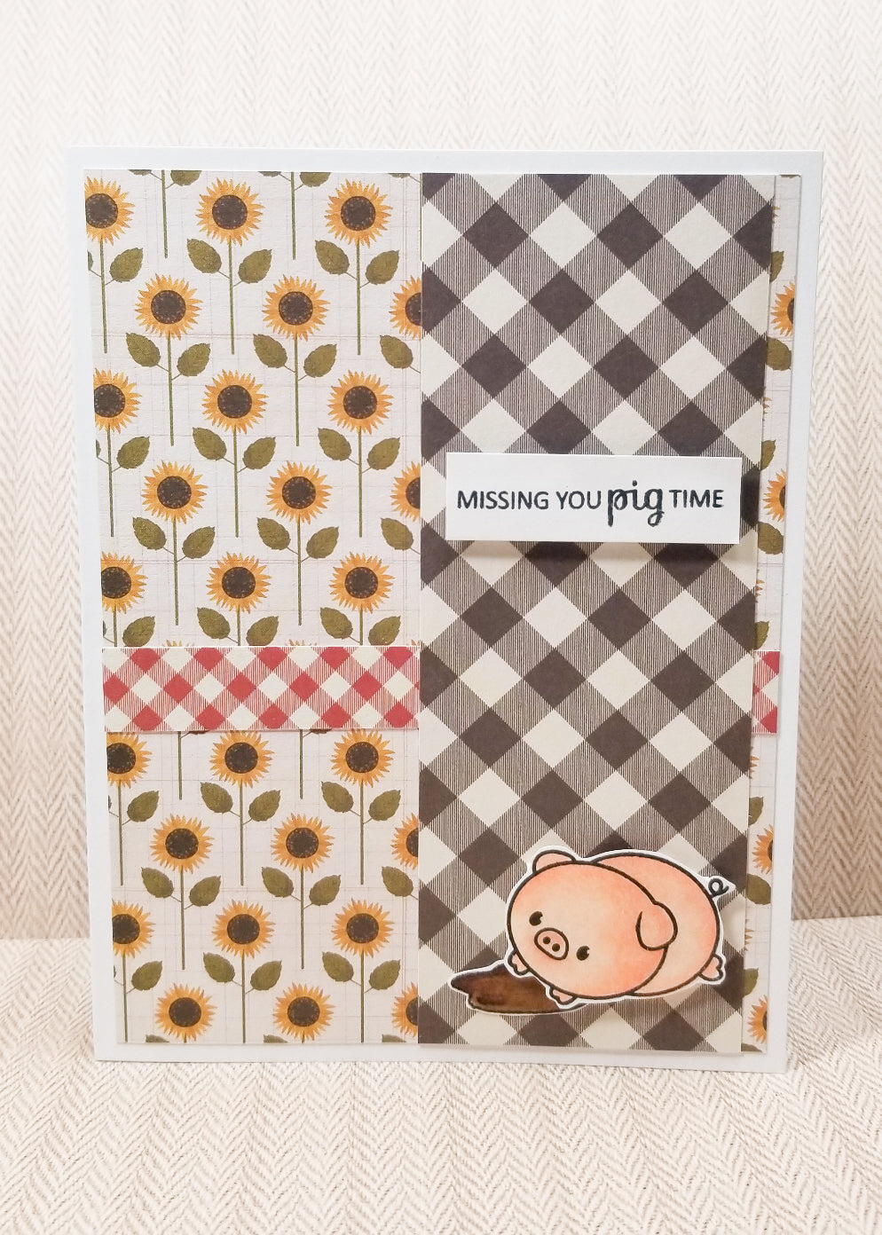 Missing You Pig Time Card