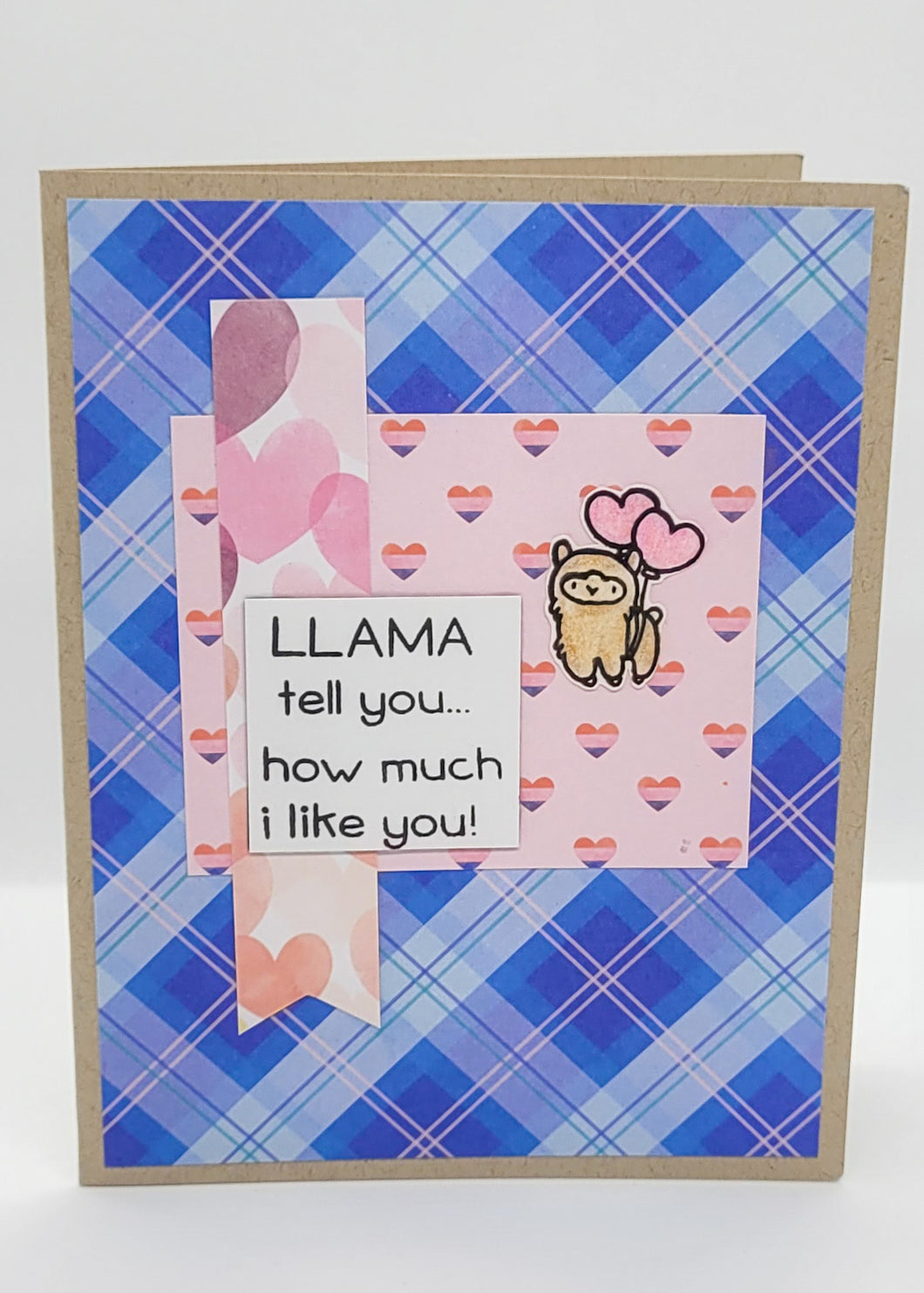 Llama Valentine - Plaid
